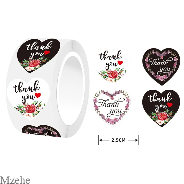 50-500pcs 1inch kraft paper Handmade Stickers Gift Sealing Sticker Festival Birthday Party Decorations Labels Thank you Stickers P
