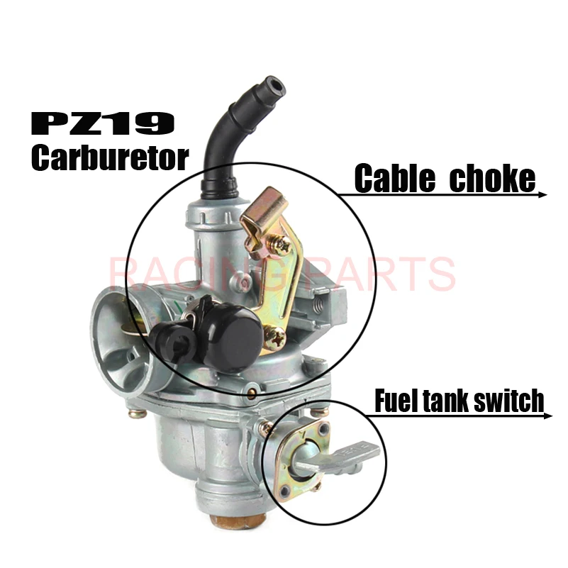 Motorcycle Pz19 19mm Carb Choke Carburetor For 50cc 70cc 90cc 110cc