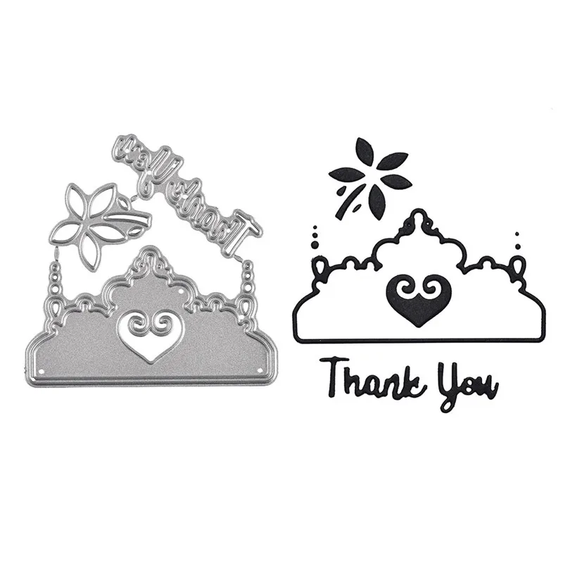 

DiyArts Flower Dies Thank You Words Metal Cutting Dies New 2019 for Card Making Scrapbooking Embossing Cuts Stencil Craft Dies