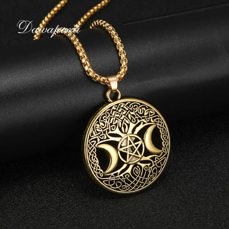Skyrim Triple Déesse Lune Wicca Pentagramme Magic Amulette Talisman Vintage Bracelet 