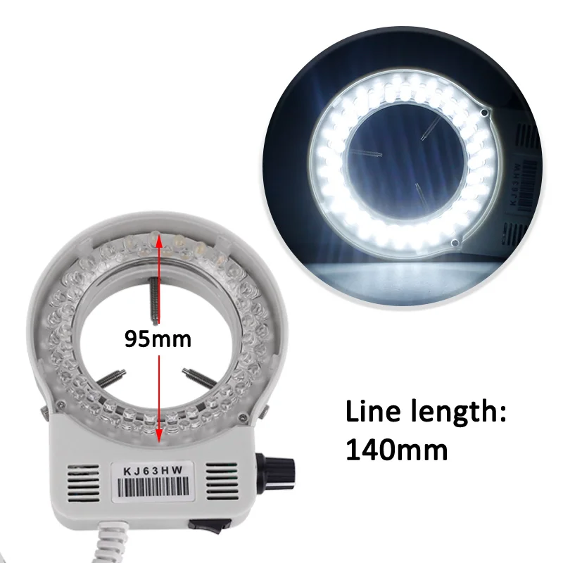 

Industrial microscope camera light source LED SMD Ring light Adjustable brightness for STEREO ZOOM Microscope EU Pulg