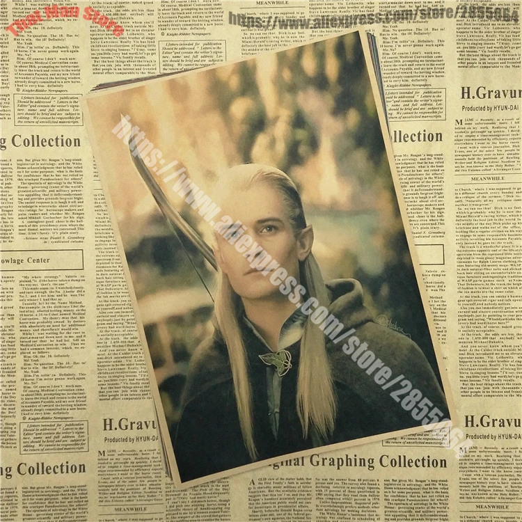 Властелин колец: The Hobbit стажировка кольца крафт постер фильма рисунок сердцевина наклейки на стену