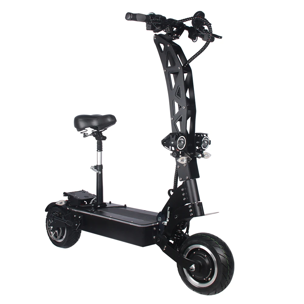 Модный 72 в 7000 Вт двойной мотор с сиденьем 11 дюймов на/бездорожье складной