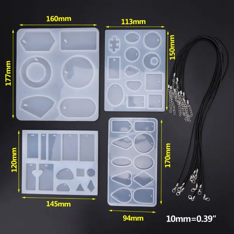 

1 Set DIY Jewelry Mold Tool Kit Silicone Resin Pendant Mould Necklace Jewellery Making UV Epoxy Molds