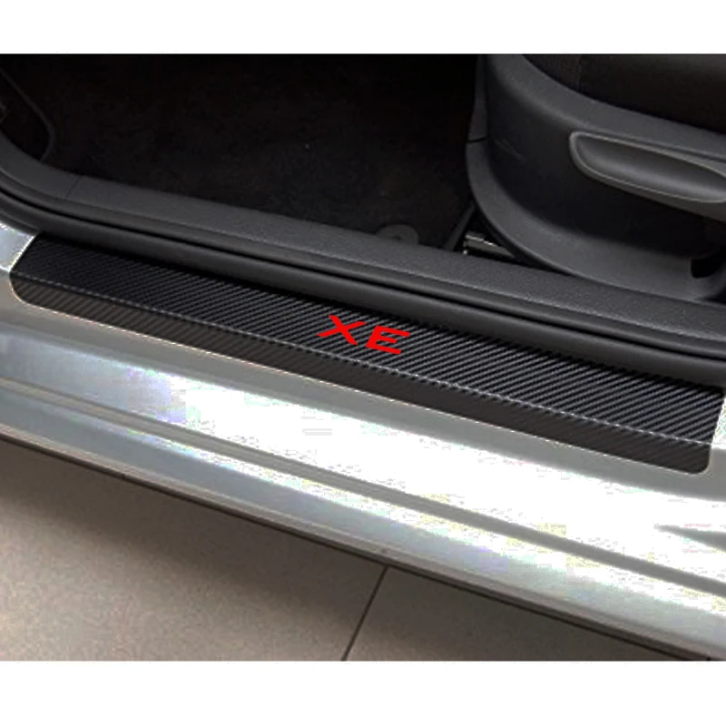 Виниловая наклейка из углеродного волокна для защиты порога автомобиля, Накладка для Jaguar XE, автомобильные аксессуары