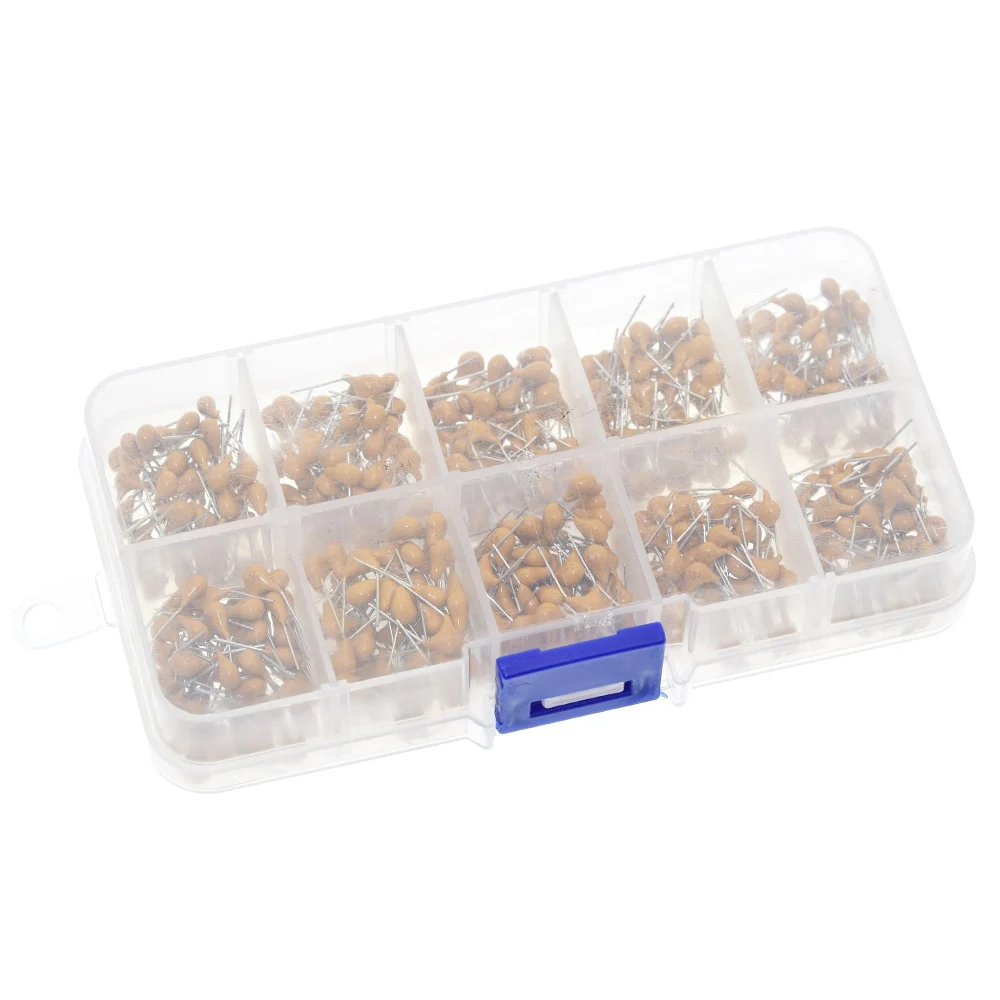 500pcs/lot 10Values*50pcs 0.1uF-10uF(104~106) 50V Multilayer Ceramic Capacitors Assorted Kit Assortment Set with Storage Box