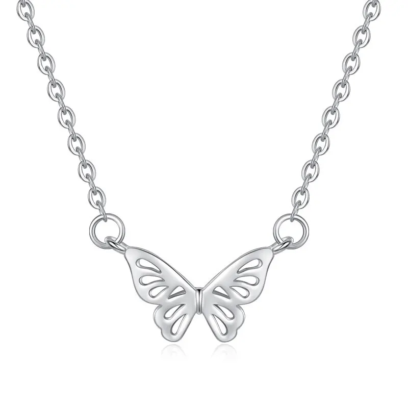 REETI 925 Sterling Silver butterfly Necklaces &amp Pendants For Women Fashion Lady Festival Gift Sterling-silver-jewelry | Украшения и