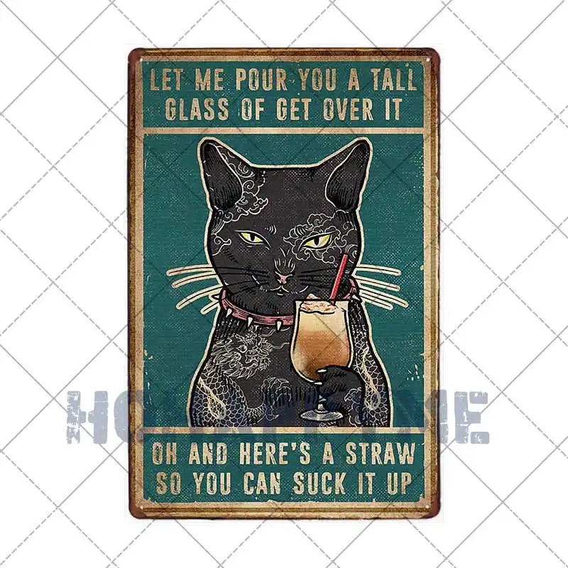 Grappige kat metalen bord muur decor Vergeet niet om af te vegen vintage retro wanddecoratie kattenliefhebber toiletborden voor badkamer decor muurkunst keuken voor man grot boerderij bar boerderij