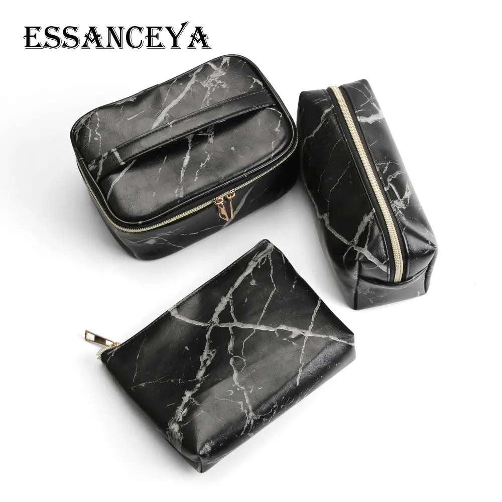 ESSANCEYA 1/3Pcs Marble Cosmetic Bag Case For Brushes PU Leather Storage Makeup Brush Organizer Purse Brushes Holder Travel Kits ESSANCEYA 1/3Pcs Marble Cosmetic Bag Case For Brushes PU Leather Storage Makeup Brush Organizer Purse Brushes Holder Travel Kits