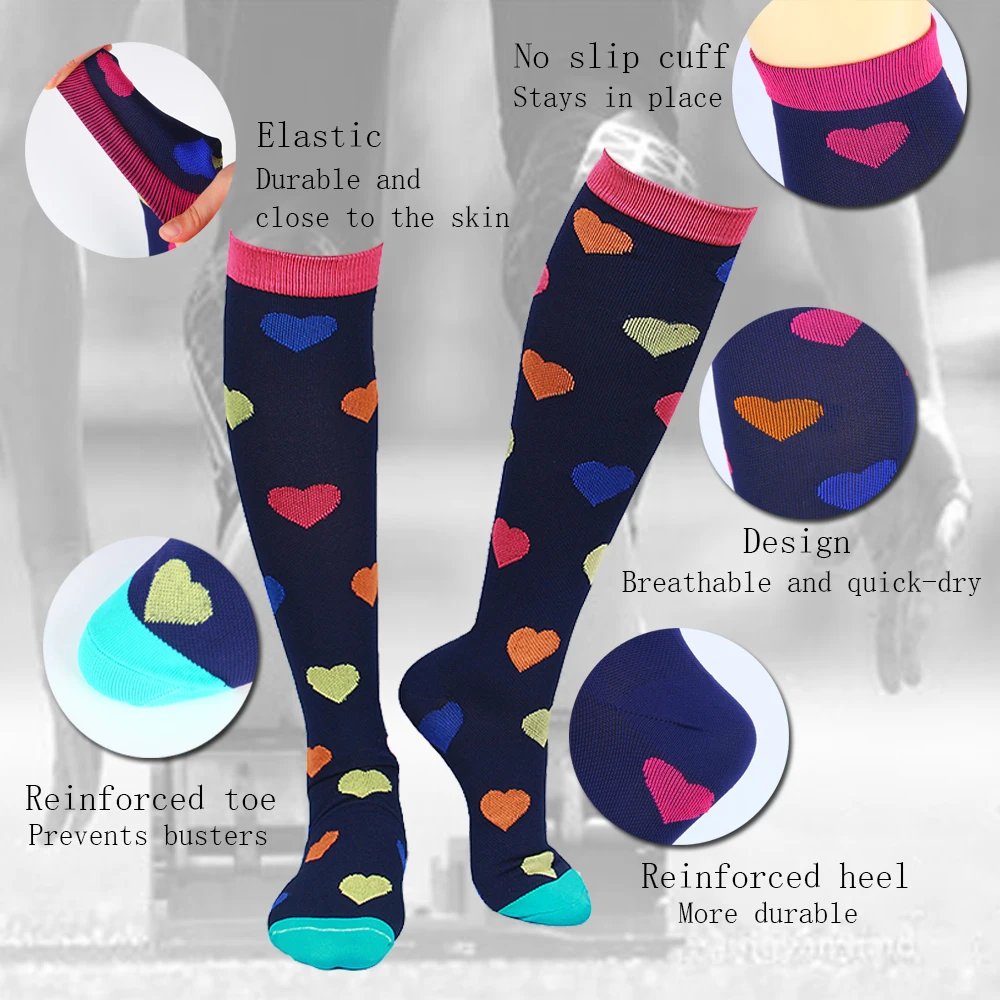 Компрессионные носки унисекс, Гольфы с поддержкой ног, Анти-усталость, эластичные носки для мужчин, для бега, велосипеда, Анти-усталость, облегчение боли, носки