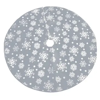 

48 Inch Snowflake Ornament Christmas Tree Skirt Base Floor Mat Cover Decorations