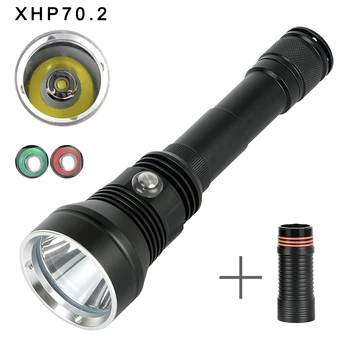 

new Powerful High lumens XHP70.2 LED Diving Flashlight Submarine Light 150M Underwater Diving Torch for 3x26650 battery