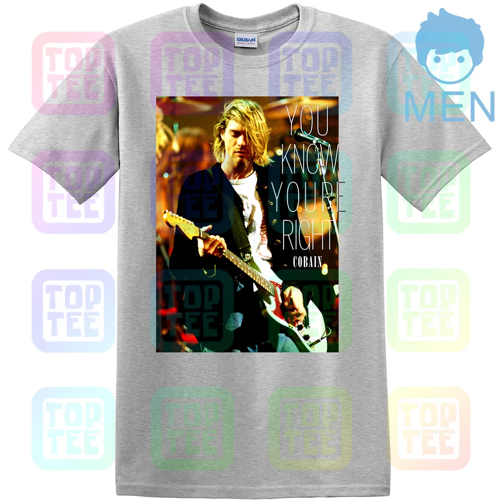 Курт Кобейн право лицензированных Nirvana футболка в Utero Nevermind мужчин - Цвет: MEN-GRAY