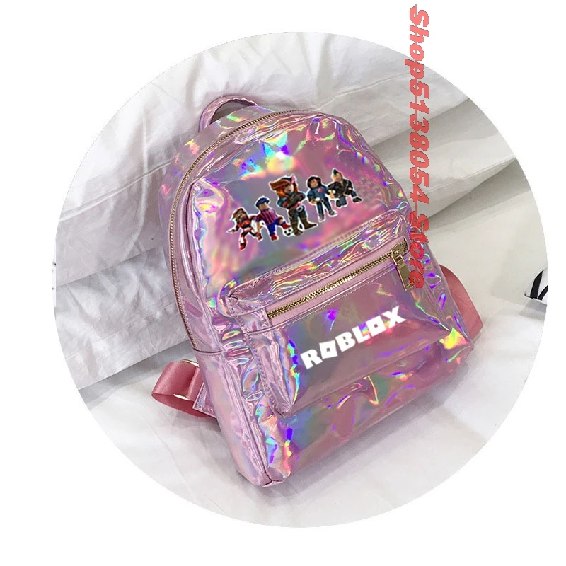 Школьные сумки для игр, высокое качество, Женский Блестящий голографический рюкзак из искусственной кожи - Цвет: B
