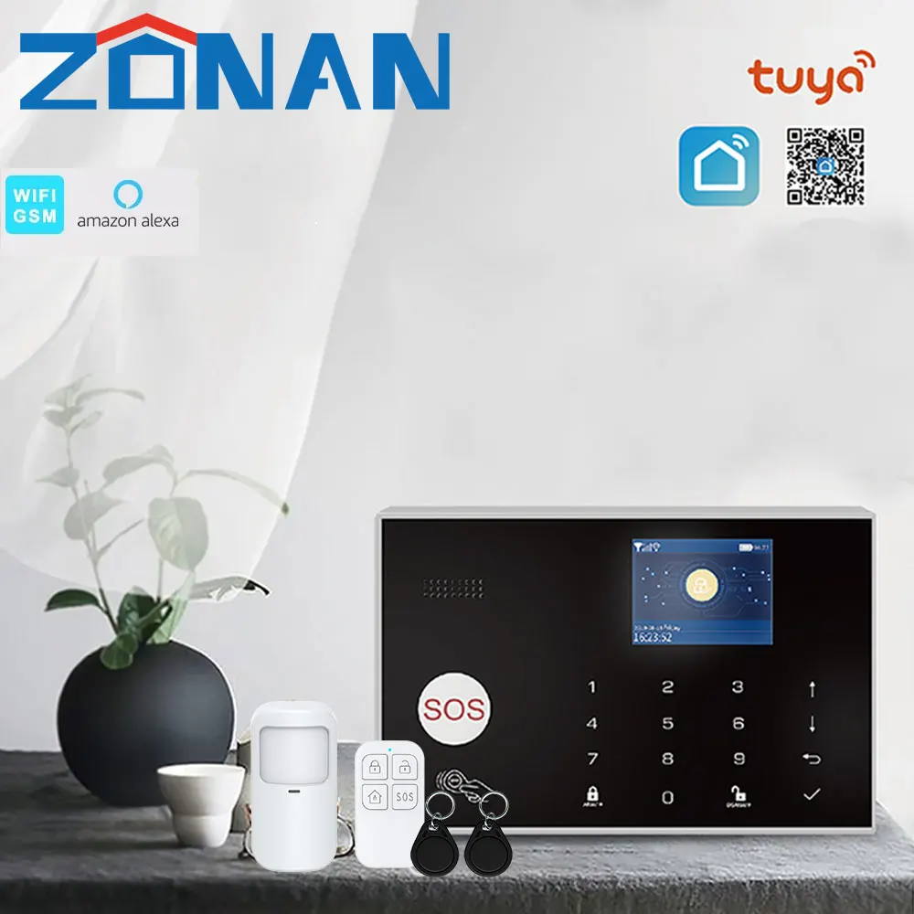 Sicherheit Alarm System Wifi Tuya Gsm Hause Einbrecher 433MHz Apps Steuer Mit Motion Sensor Detektor 11 Sprachen Wireless Alarm kit
