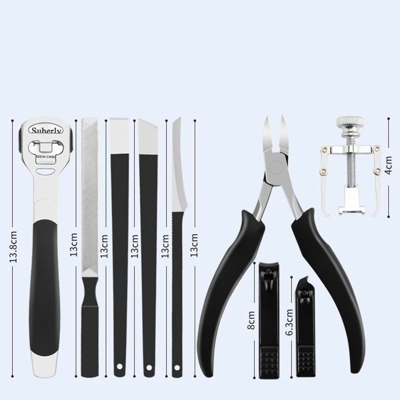 Professional Pedicure Tools Foot Rasp Dead Skin Remover Ingrown Toenail Removal Correction Clippers Nail Treatment Foot Care Kit
