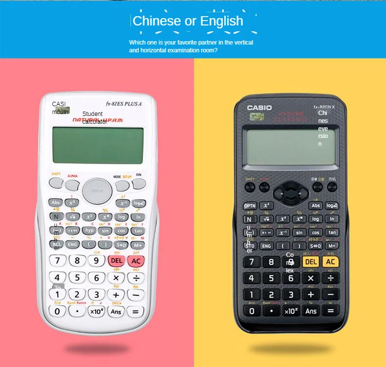 Оптическими зумом Casio FX-82ES Плюс Научный Функция студенческий калькулятор для Примечание будет Тесты калькулятор