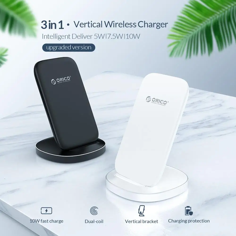  ORICO Schnelle Wireless Charging Dock Station Qi Drahtlose Ladegerät für iPhone X XS 8 Samsung Tele