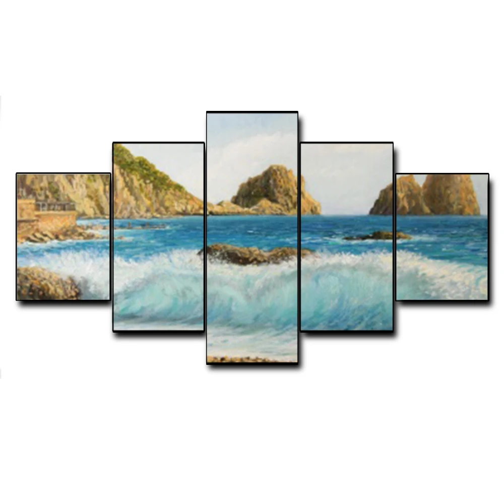 Canvas Art Oil Painting Choppy waves scenery Reef Art Poster Picture Wall Decor Modern Home Decoration For Living room Office Canvas Art Oil Painting Choppy waves scenery Reef Art Poster Picture Wall Decor Modern Home Decoration For Living room Office
