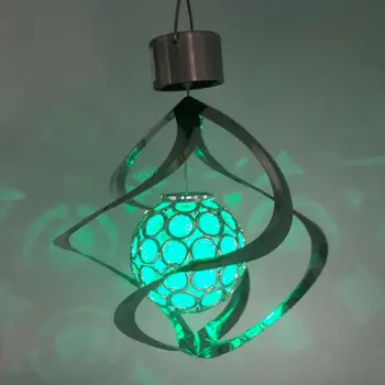 

Solar LED Wind Chimes Light With Light Sensor Colour Changing Rotating Crystal Ball Light Novelty Lighting.