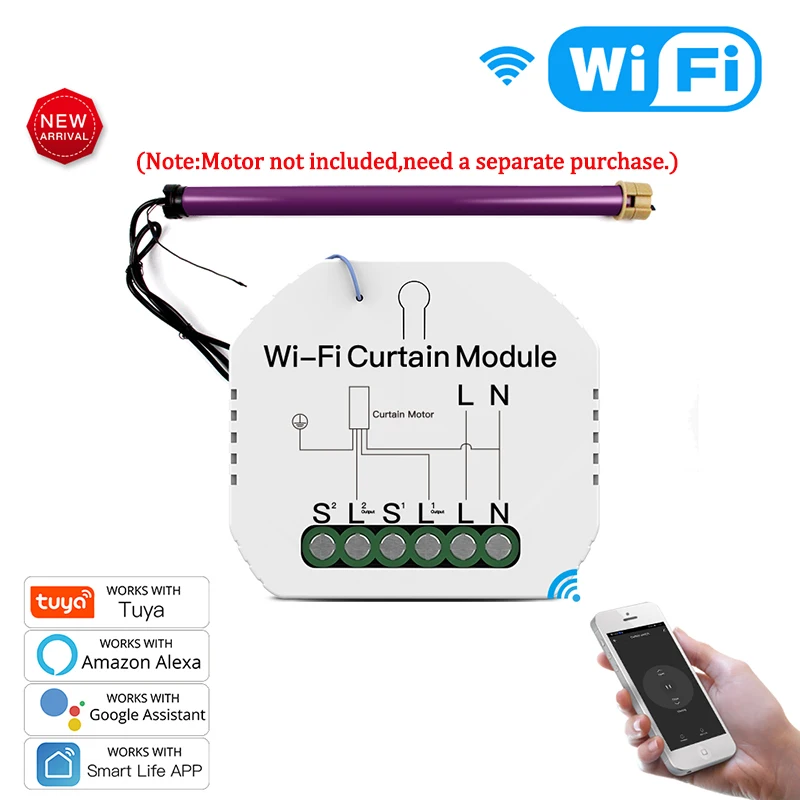 

WiFi мини умный занавес переключатель модуль рулонные жалюзи затвор мотор умный жизнь Tuya приложение дистанционное управление работа с Alexa Google Home