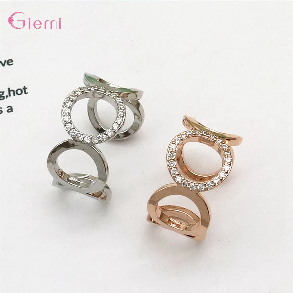 Adjustable Hollow Open 925 Sterling Silver Rings Geometric Openning Ring Women Punk Knuckle Rings Fashion Birthday Party Jewelry