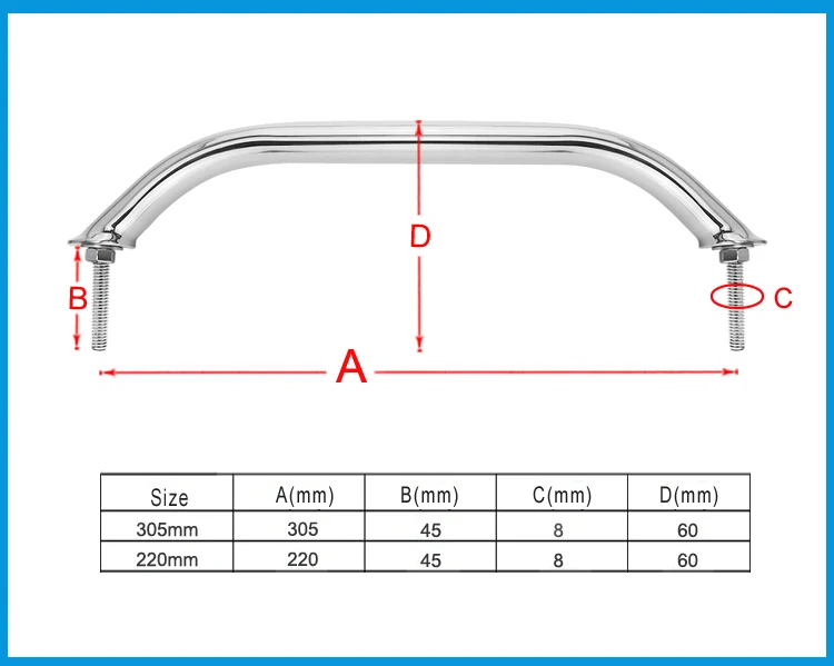 2 шт морской класс SS 316 поручень ручка для двери поручень ручка с болтом лодка люк яхты морской ванной Оборудование