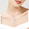 DOTEFFIL 925 Sterling Silver Two Dragonfly Pendant Necklace For Women Snake Chain Necklace Wedding Engagement Jewelry ► Photo 2/6