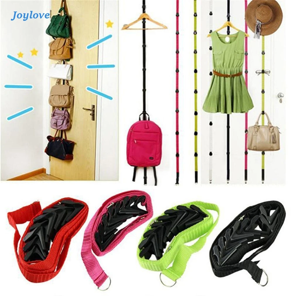 

JOYLOVE Adjustable Nail-Free High-Strength Door-Back Hook Coat Rack Hanger Door Lanyard Space Saving Door Hanger Organizer