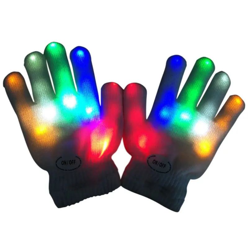 Детские перчатки на палец, светодиодный светильник, светящиеся перчатки, варежки