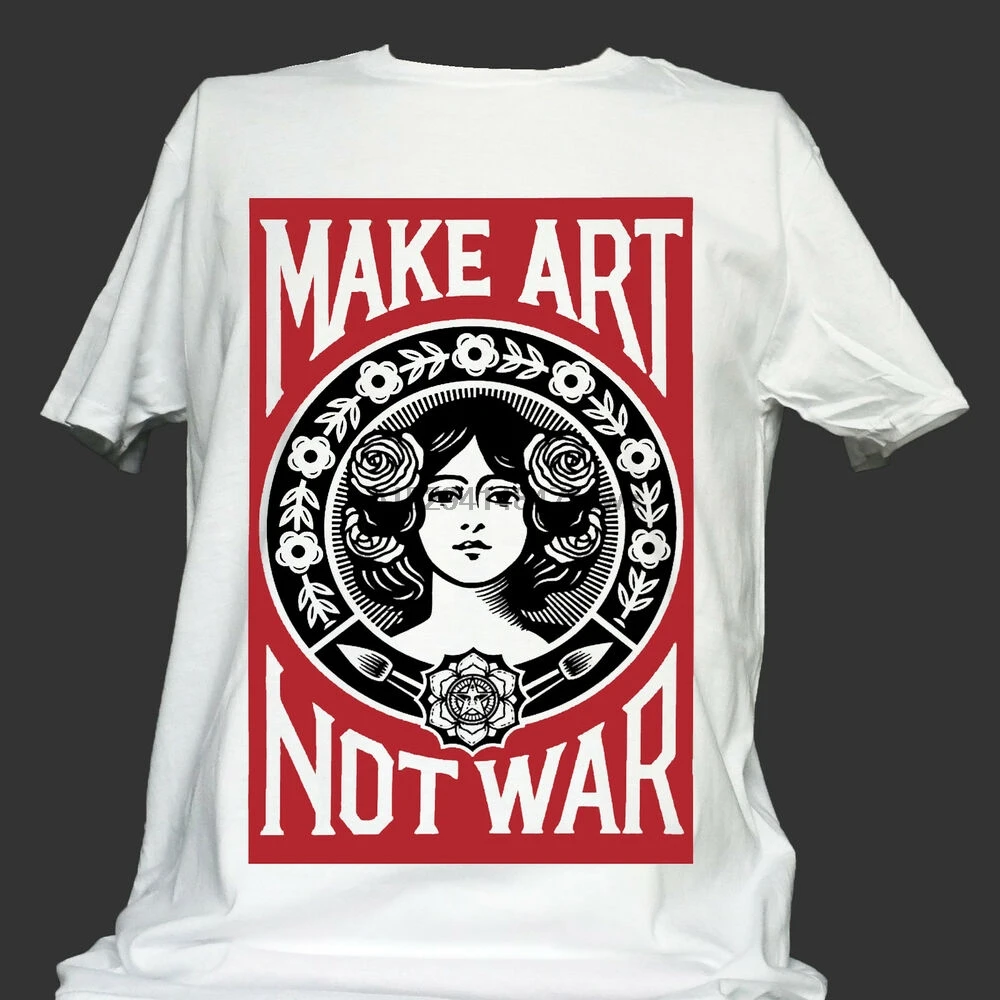 ART STUDENT ANTI WAR T-SHIRT unisex white S-3XL |