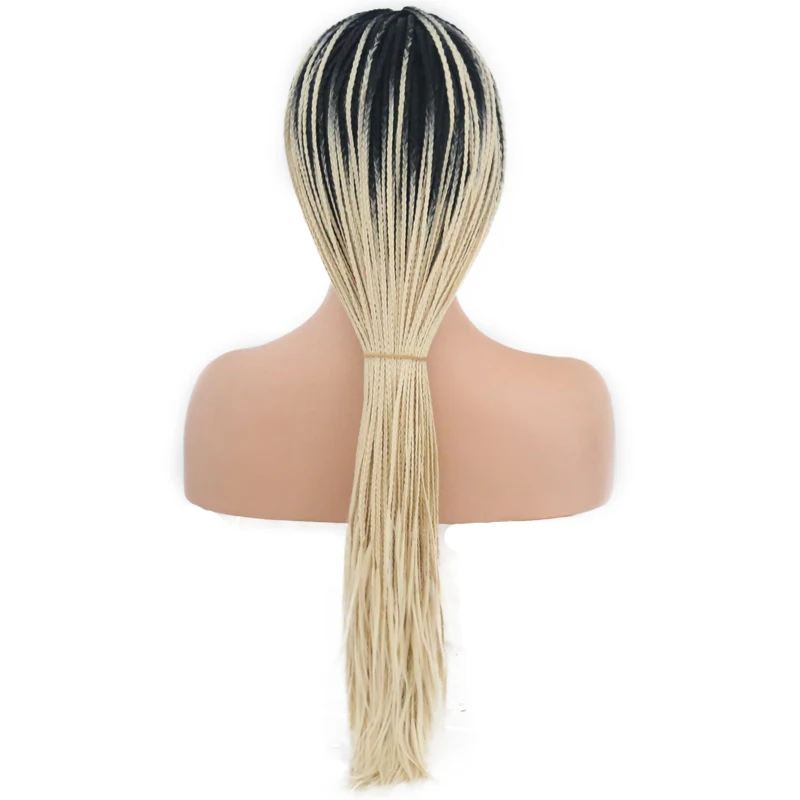 Харизма Омбре блонд парик натуральный волос Синтетический парик на кружеве с детскими волосами коробка плетеные парики для женщин 180 плотность