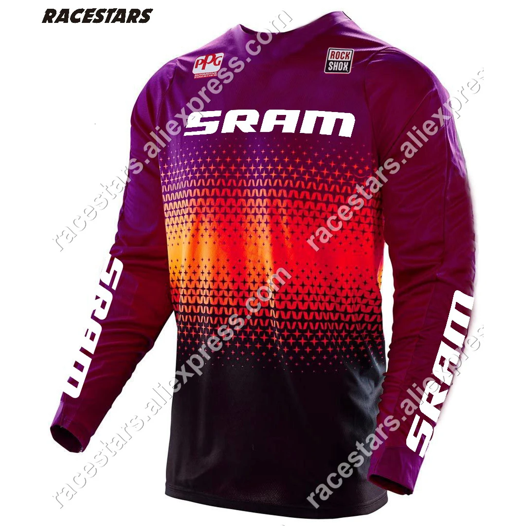 Новинка, футболка для мотокросса SRAM, MX, одежда для спуска на гору, Camiseta Ropa, MTB, с длинным рукавом, для езды на горном велосипеде, рубашка DH