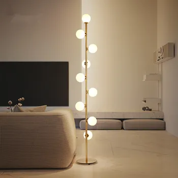 

Europe Concise Glass Sphere Floorlamp Floor Lamp Modern Personality Bedroom Bedside A Living Room Sofa Round Ball Floor Lamp
