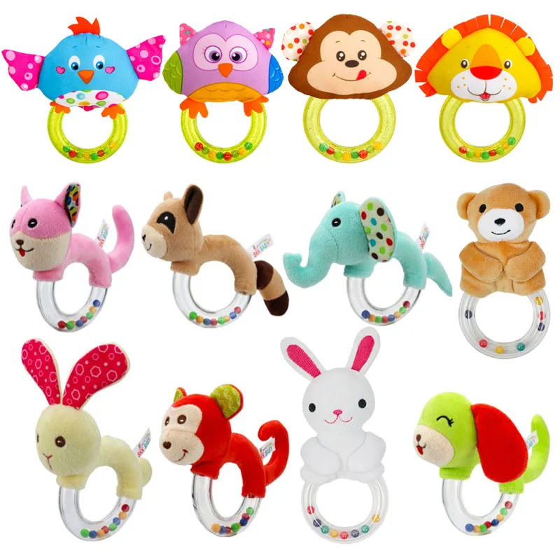 Baby Toys 0-12 Months Animal Cute Pig Shape Toys for Newborns Rattle Education Bells Elephant Early Baby Monkey Horse Hand