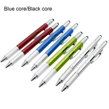 

New 6 In 1 Ballpoint Pen Screwdriver Ruler Spirit Level Tool Multitool Pen As Gift Touch Screen CM/Inch Rulers Bubble Level