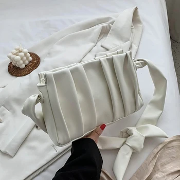 

Crossbody Bags for Women 2020 Ruched Design Shoulder Bag Women's Handbag Small PU Leather Fashion Travel Messenger Handbags
