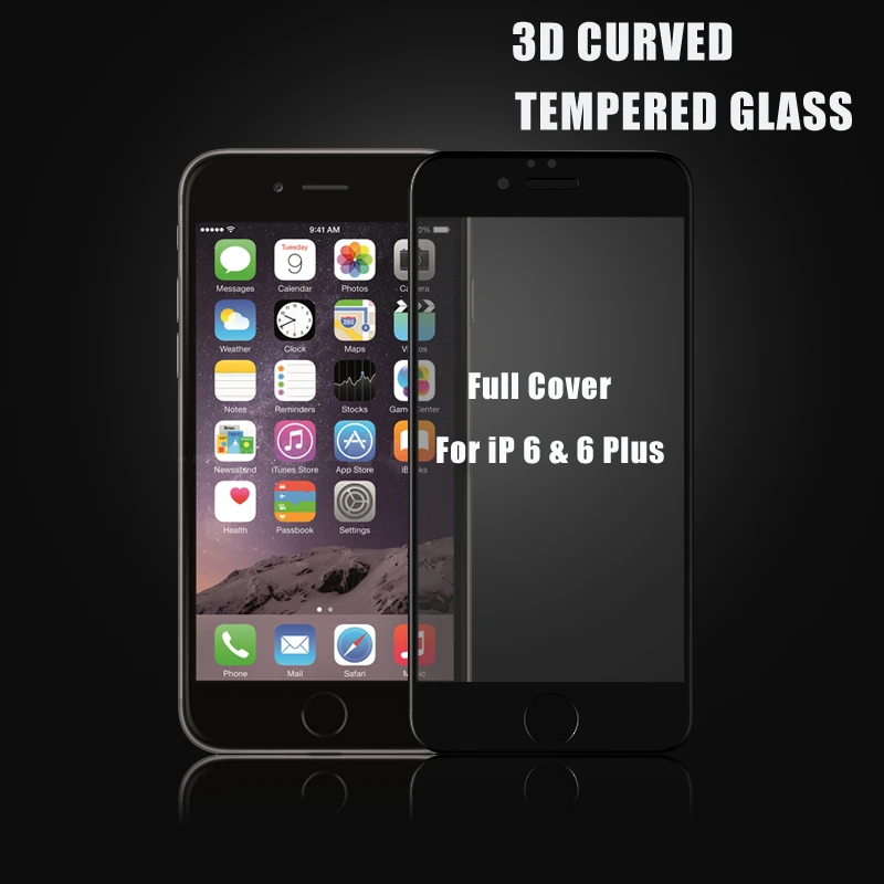 For iPhone 6 6s Plus 7 8 Full Size Cover Color 3D Curved Tempered Glass Screen Protector Front Protective Film | Мобильные телефоны