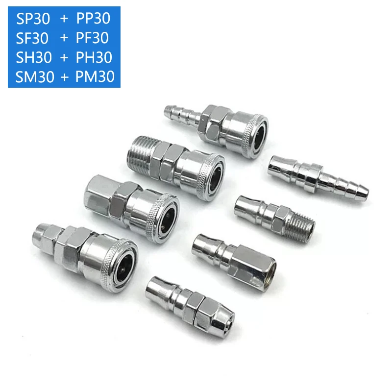 

C type Quick connector PP30 SP30 PF30 SF30 PH30 SH30 PM30 SM30 Pneumatic fitting High pressure coupling work on Air compressor