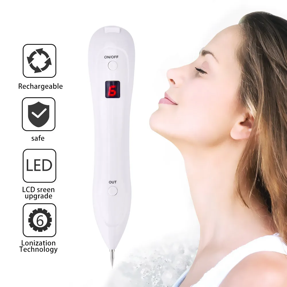 

Laser Freckle Removal Pen USB Rechargeable LCD Sweep Mole Dark Spot Remover Machine Wart Tag Tattoo Removal Beauty Skin Care