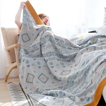 

Cotton Plaid Throw Blanket Baby Newborn Travel Furniture Chair Covering Plaid Bedspread Lounge