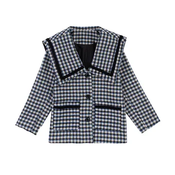 

Baby Girl Woolen Jacket Plaid Lattice Warm Infant Toddle Lapel Tweed Coat Winter Autumn Spring Baby Windbreaker Overcoat Clothes