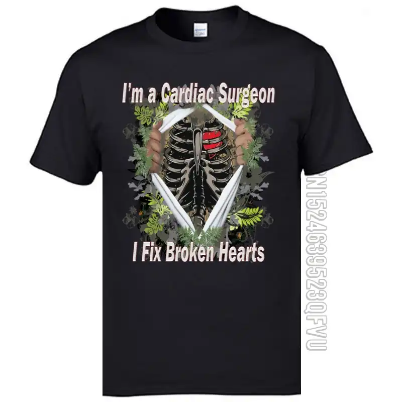 最新の男性のクルーネックtシャツ心臓外科医修正ブロークンxxlプラスサイズ父tシャツレジャープリントルーズtシャツ男性 T Shirts Aliexpress