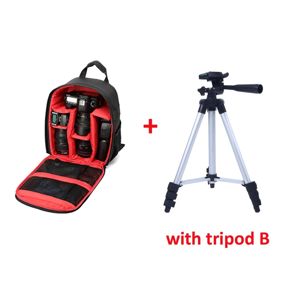 Сумка для камеры водонепроницаемый рюкзак для DSLR камеры для Canon Nikon sony DSLR камеры s объектив вспышки штатив другие аксессуары Новинка - Цвет: Red with Tripod B