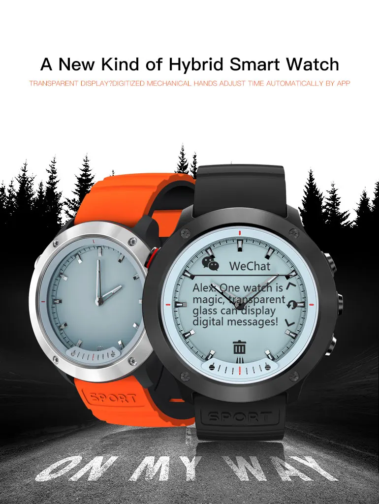 STrollAR Smartwatch Mens 2021 New Technology IP68 Waterproof Hybrid Transperant Screen Reloj Unique Luxury Man Sport Smart Watch