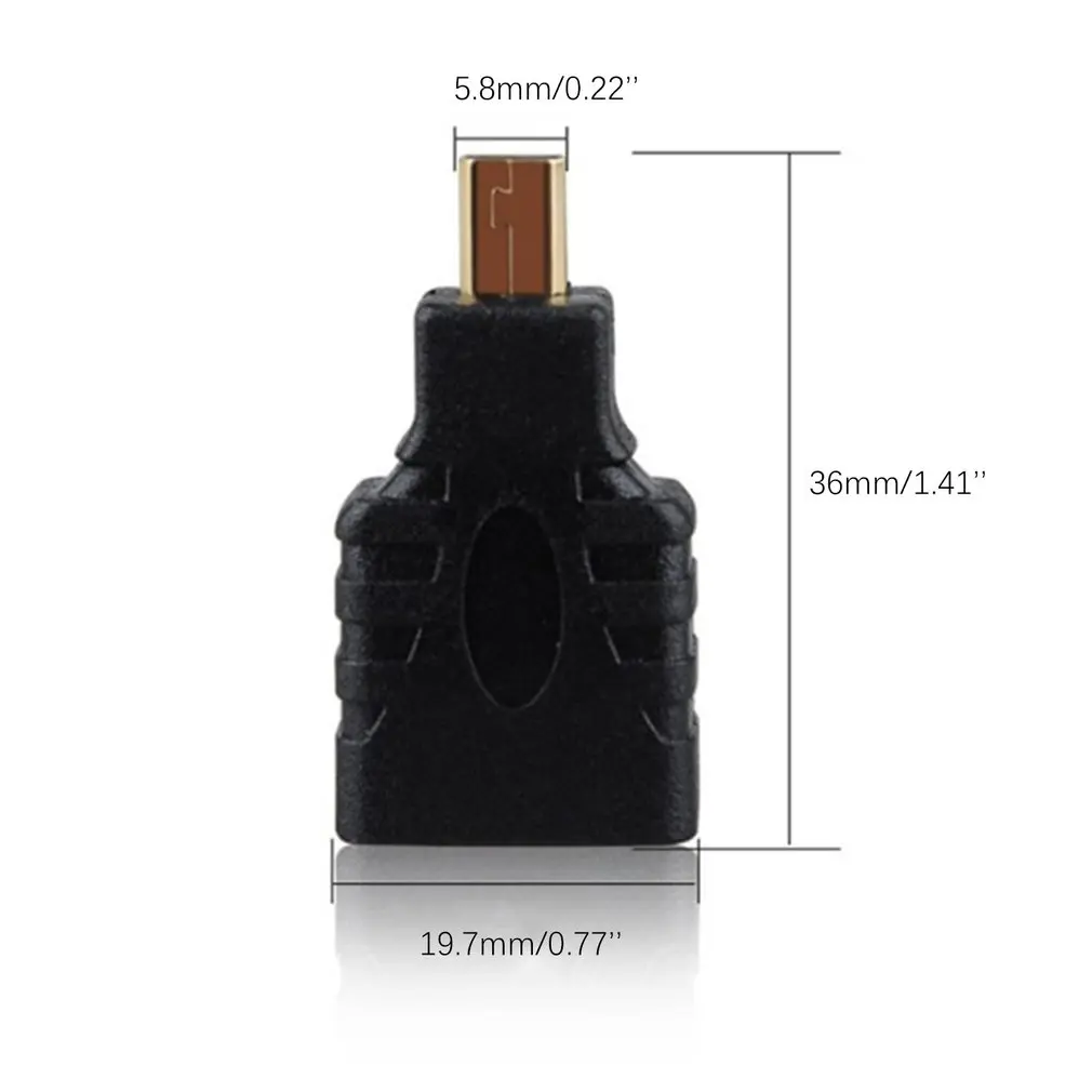 Адаптер Micro-HDMI на HDMI позолоченный 1080P Micro HDMI штекер на Стандартный HDMI для Raspberry Pi 4 Модель B модель