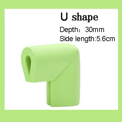 Green U shape 4 шт./партия, детский силиконовый стол, угол стола, край, накладка на углы, безопасная защита для детей, защита от детей - Цвет: Green U shape