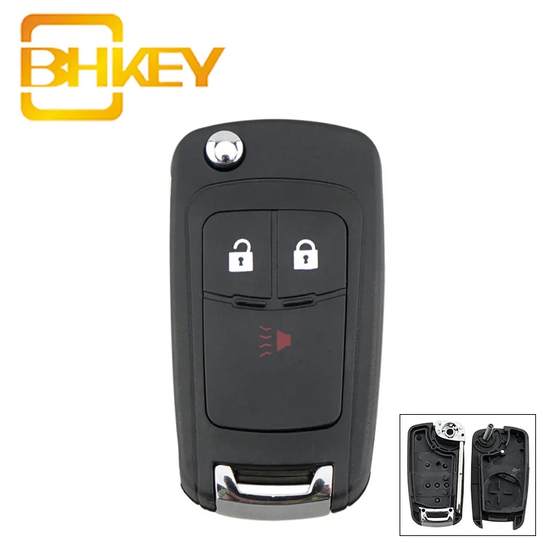 

BHKEY 3 Buttons Replacement Flip Smart Car Key Shell for Chevrolet Spark 2012-2016 Car Remote Key Fob Case Cover