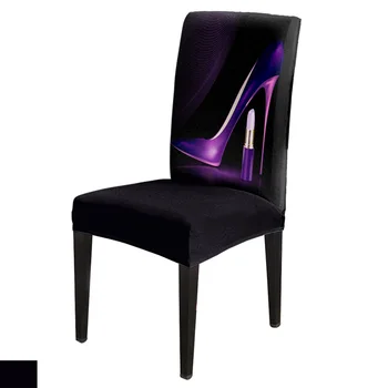 

Spandex Chair Cover Purple High Heels Decoration Chair Cover Home Decor Hotel Wedding Supplies Dining Chair Cover Stretch