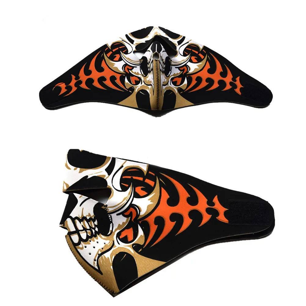 flame skull Маска на Хэллоуин крышка дышащая Защитная для рыбалки на открытом воздухе Велоспорт Женщины Мужчины Новая мода маска A7 - Цвет: flame skull
